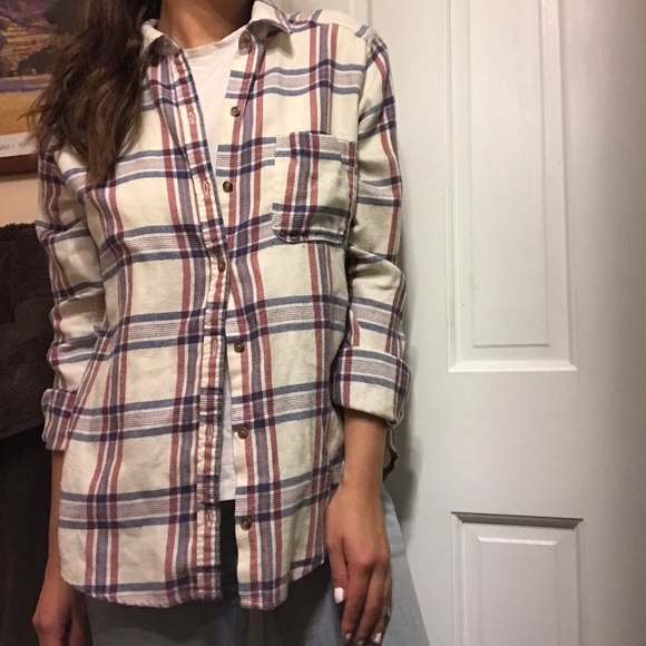 Flannel Button-up Plaid Long Sleeve Shirt - Picture 6 of 8
